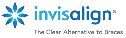 Invisalign logo with tagline "The Clear Alternative to Braces"