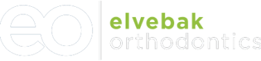 Elvebak Orthodontics logo featuring green text and stylized design elements