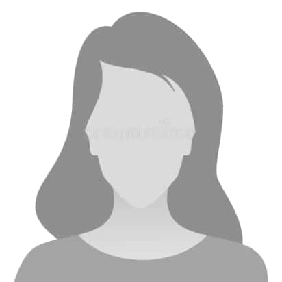 Generic female avatar with long dark hair and neutral expression for orthodontics website profile.